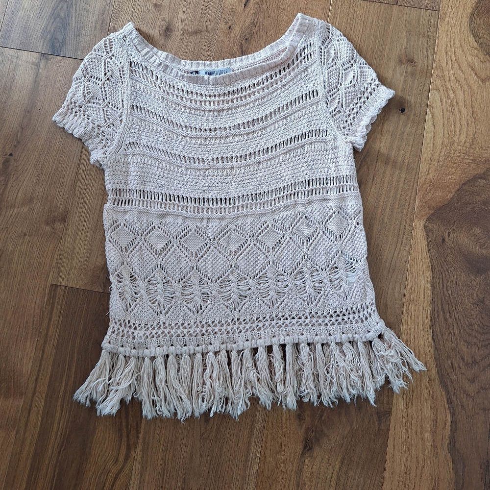 Boho Crochet Fringed Top